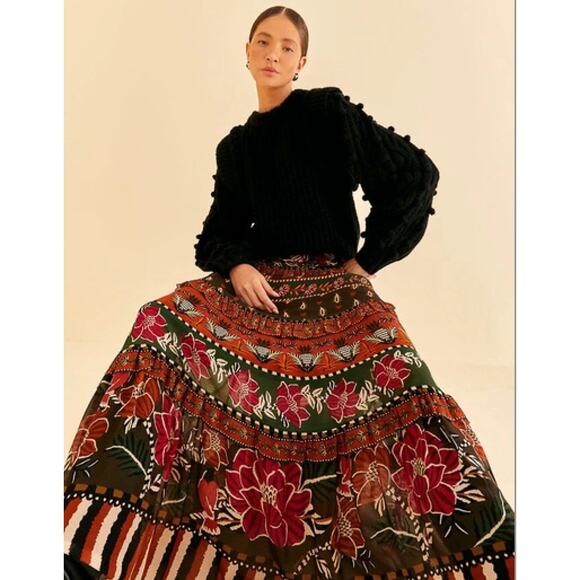 FARM Rio Dresses & Skirts - Farm Rio Ainika Floral Garden Maxi Skirt